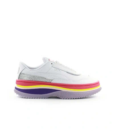 Shop Puma Deva 90s Pop White Pink Violet Sneaker In  White / Bubblegum