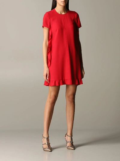 Shop Red Valentino Dress  Silk Dress With Ruffles