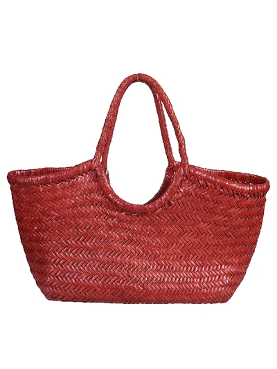 Shop Dragon Diffusion Woven Basket Shopper Bag In Red