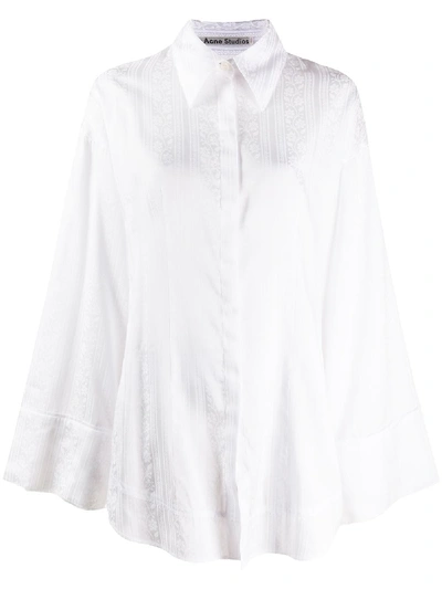 Shop Acne Studios Floral Jacquard Shirt In White