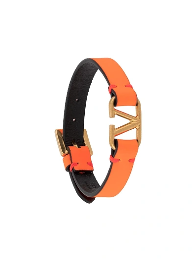 Shop Valentino Garavani Armband Mit Vlogo In Orange