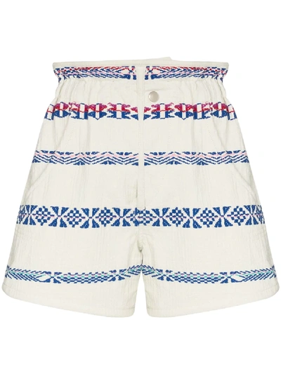 Shop Isabel Marant Baixa Embroidered Shorts In White