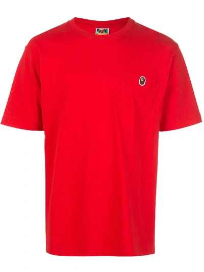 Shop Bape One Point Pocket T-shirt In Red