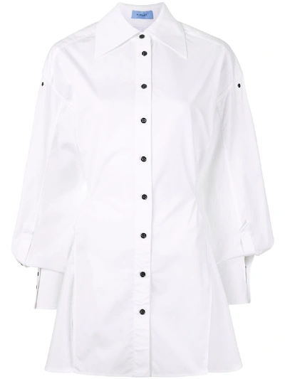 Shop Mugler Oversized-cuff Shirt In White