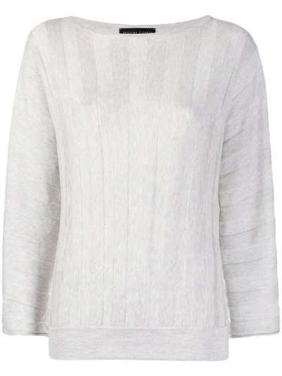 Shop Fabiana Filippi Stripe-textured Relaxed-fit Sweatshirt In Grey