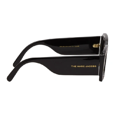 Shop Marc Jacobs Black The Logo Rectangular Sunglasses In 0807 Black