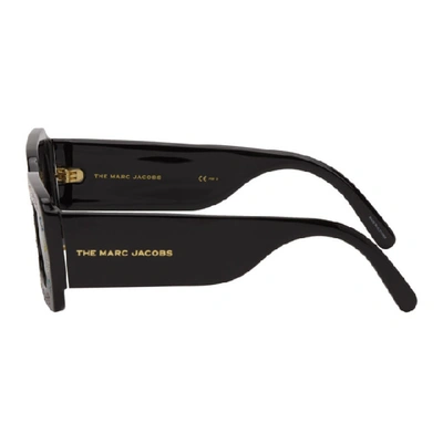 Shop Marc Jacobs Black The Logo Rectangular Sunglasses In 0807 Black