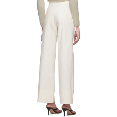 Shop Max Mara Off-white Sidney Trousers In 001 Ivory