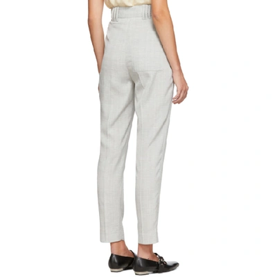 Shop Proenza Schouler Grey Draped Suit Trousers In 01012 Grey