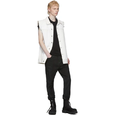 Shop Rick Owens Drkshdw White Denim Worker Vest In 01 White Wa