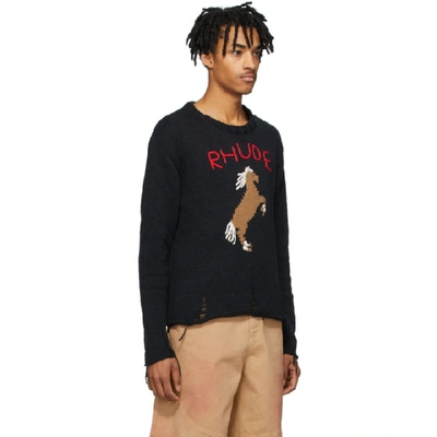 Shop Rhude Black Bucking Horse Sweater In Blk