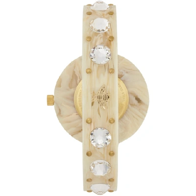 Shop Gucci Off-white Vintage Web Resin Watch In 8498 Ivory