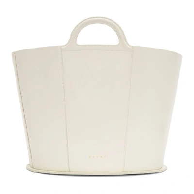 Shop Marni White Tropicalia Tote In 00w04 White