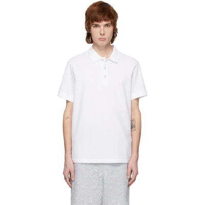 Shop Burberry White Goldman Polo