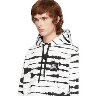 Shop Burberry White And Black Watercolor Hoodie In Monochrome