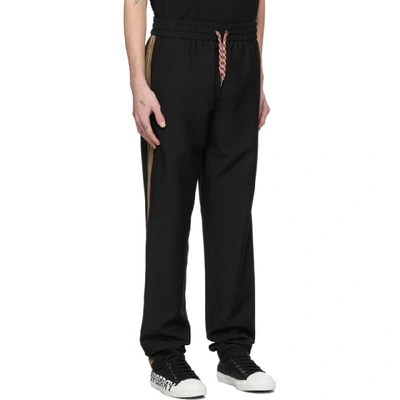 Shop Burberry Black Wool Lounge Pants