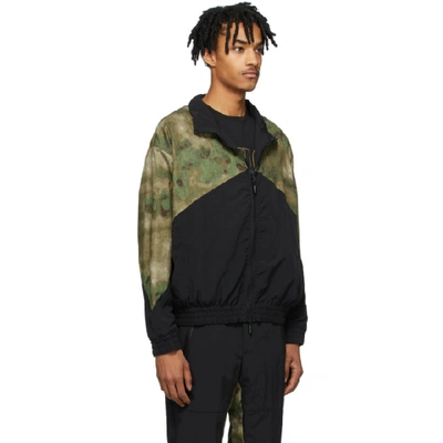 Shop Rhude Black And Green Flight Jacket In Black/camo