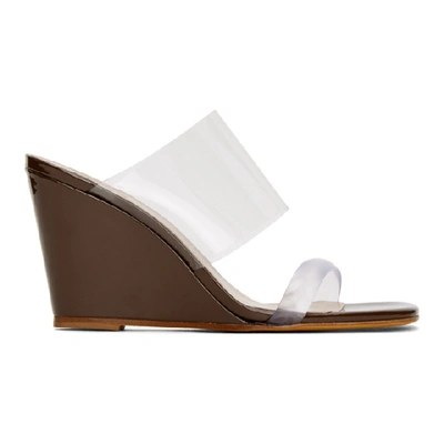 Shop Maryam Nassir Zadeh Brown Patent Olympia Sandals In 319 Carob