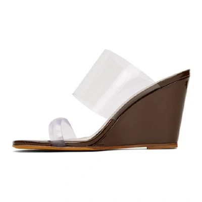 Shop Maryam Nassir Zadeh Brown Patent Olympia Sandals In 319 Carob