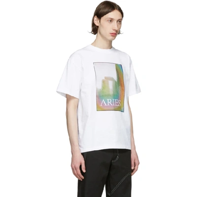 Shop Aries White Stonehenge Polaroid T-shirt