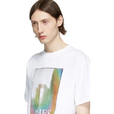 Shop Aries White Stonehenge Polaroid T-shirt