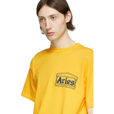 Shop Aries Yellow Classic Temple T-shirt