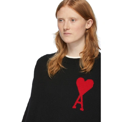 Shop Ami Alexandre Mattiussi Black Ami De Coeur Sweater In 001 Black