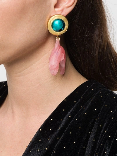 Shop Balenciaga Dolphin Drop Earrings In Pink