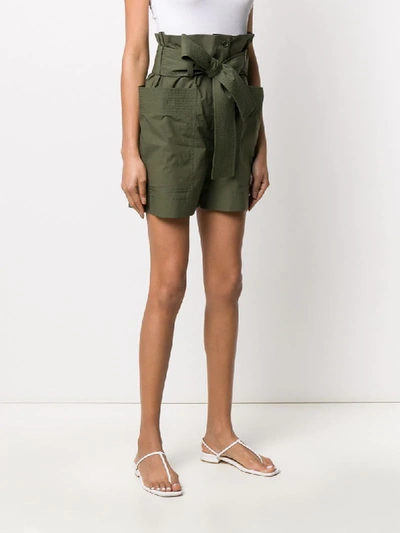 Shop P.a.r.o.s.h Canyon Paperbag Shorts In Green