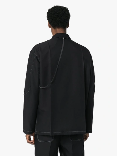 Shop Nulabel Buttoned Shirt Jacket In Black