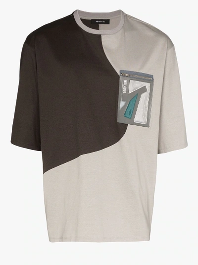 Shop Nulabel Mens Grey Welder Pocket Two Tone Cotton T-shirt