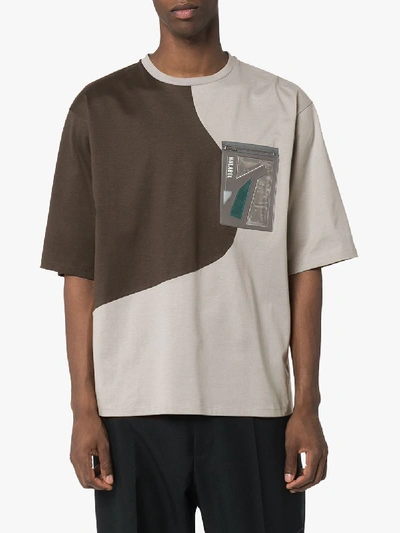 Shop Nulabel Mens Grey Welder Pocket Two Tone Cotton T-shirt