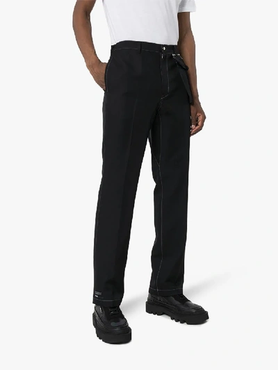 Shop Nulabel Straight Leg Work Trousers In Black