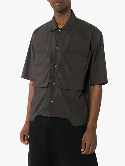 Shop Nulabel Chest Pocket Shirt In Grey