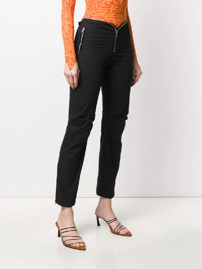 FRANKIE MORELLO ZIPPED WAIST SLIM-FIT TROUSERS 