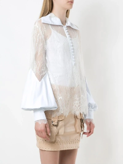 Shop Andrea Bogosian Romulo Lace-blouse In White