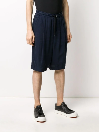 Shop Giorgio Armani Long Relaxed Shorts In Blue