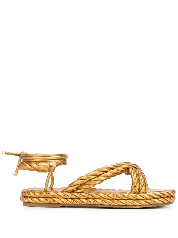 valentino sandals gold
