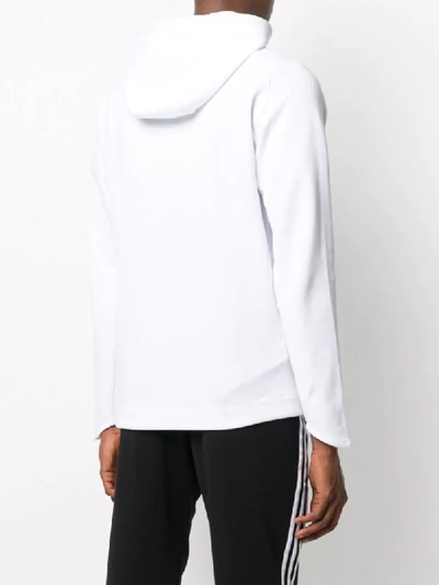 Shop Ea7 High Collar Zipped Hoodie In White