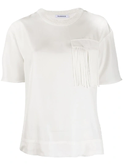 Shop P.a.r.o.s.h Fringe Trim Crewneck T-shirt In White