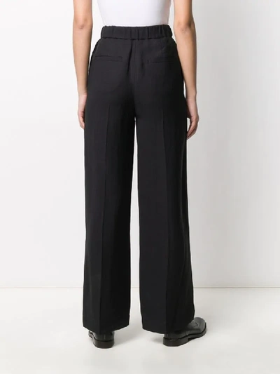 Shop Brunello Cucinelli Elasticated Waistband Trousers In Black