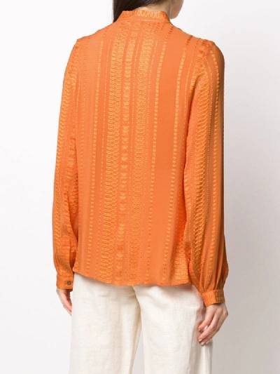 Shop Zeus + Dione Jacquard Design Blouse In Orange