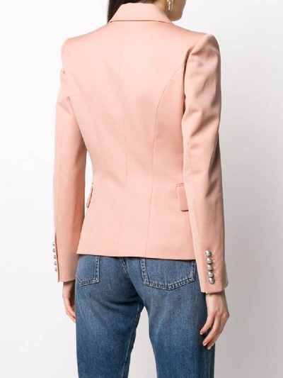 Shop Balmain Fitted Double-breasted Blazer In Neutrals