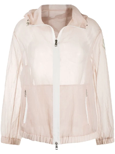 Shop Moncler Transparent Hooded Jacket In Pink