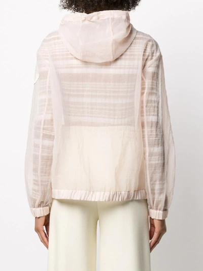 Shop Moncler Transparent Hooded Jacket In Pink