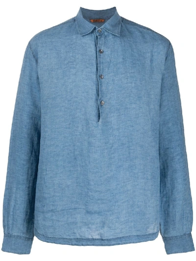 HALF-BUTTON LINEN SHIRT