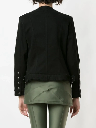 Shop Andrea Bogosian Rosangela Button-embellished Denim Jacket In Black