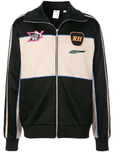 Shop Puma X Rhude Logo Embroidered Track Jacket In Black