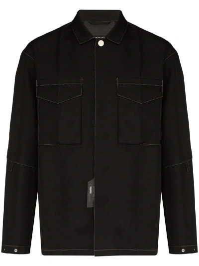 Shop Nulabel Cotton Blend Shirt Jacket In Black