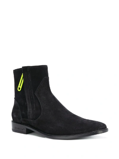 Shop Off-white Suede Chelsea Boots In Black
